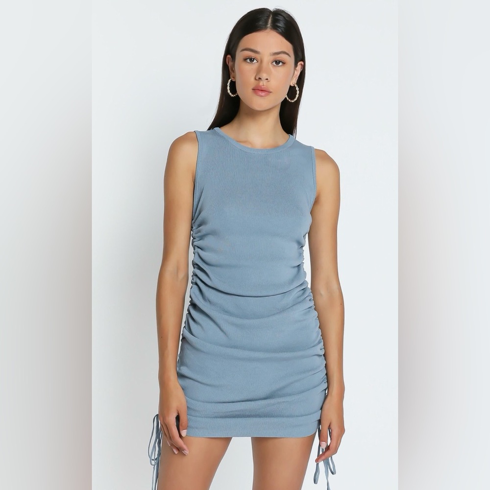 Lioness Military Minds Mini Dress in Dusty Blue